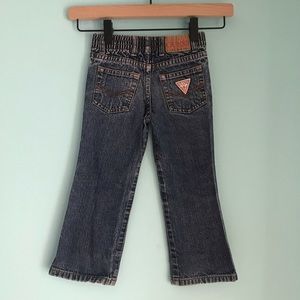 Guess Vintage Girls Elastic Waist Denim Cotton Bootcut Jeans 3T Blue Rare